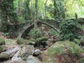 Under the ancient medieval stone brigde