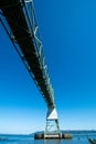 Under the Astoria-Megler bridge, which goes over the Columbia River in oregon Royalty Free Stock Photo