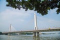 Under the background of blue sky Guangzhou Sea Bridge