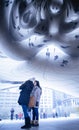 Under the bean at Millenium Park.