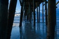 Under the blue pier Amelia Island FL July 4th Royalty Free Stock Photo