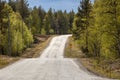 Quiet section of highway in Finland`s far north