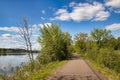 Old Abe Trail on a beautiful late Spring day as it passes through forestland alongside the Chippewa River.