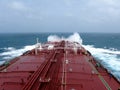 Under the blue sky and white clouds, sea sailing across the oil tanker, VLCC combined Royalty Free Stock Photo