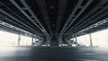 Under bridge construction view, abstract city background Royalty Free Stock Photo