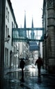 Under the Bridge in Luxemburg Royalty Free Stock Photo