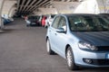 Under the bridge parking Royalty Free Stock Photo