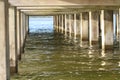 Under A Bridge That Is Over Water. Royalty Free Stock Photo