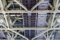 Under the bridged steel construction Royalty Free Stock Photo