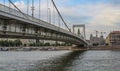 Under the Budapest Elisabeth bridge on the Danube river