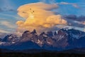 Under the clouds flying flock of Andean condors Royalty Free Stock Photo