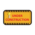 under constriction Caution signs. Symbols danger and warning signs.