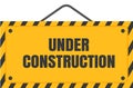 under construction background. under construction sign background with black and yellow stripes. Royalty Free Stock Photo