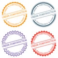 Under Construction badge isolated on white. Royalty Free Stock Photo