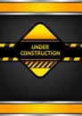 Under construction, black corduroy background