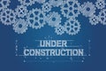 Under construction blueprint concept sketched drawing with gears Royalty Free Stock Photo