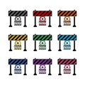 Under construction color icon set isolated on white background Royalty Free Stock Photo