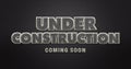 Under construction. Coming soon. Black & White. Textile Texture. Royalty Free Stock Photo