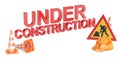 Under construction concept, 3D rendering Royalty Free Stock Photo