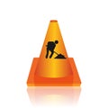 Under construction cone illustration