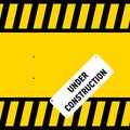 Under construction design tape warning banner, website development concept. Vector background design Royalty Free Stock Photo