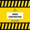 Under construction design tape warning banner, website development concept. Vector background design Royalty Free Stock Photo