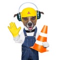 Under construction dog Royalty Free Stock Photo