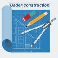 Under construction drawing Royalty Free Stock Photo
