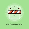 Under construction, flat design thin line banner Royalty Free Stock Photo