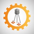 Under construction gear water tank cone Royalty Free Stock Photo
