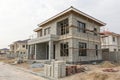 Under construction house with concrete block structure Royalty Free Stock Photo