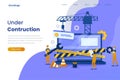 Under construction landing page illustration template Royalty Free Stock Photo