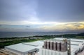 The under construction Large industrial plant site in evening light Royalty Free Stock Photo