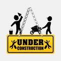 under construction men workers walking helmet Royalty Free Stock Photo