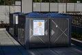 Under construction Mercer Island commuter rail station bike lockup cages