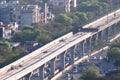 Under construction metro station and bridge in delhi