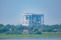 Under construction Multi storey building near the Wetland Royalty Free Stock Photo