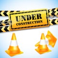 Under construction page with traffic cones. Royalty Free Stock Photo