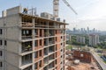 Under construction residential building with concrete blocks Royalty Free Stock Photo