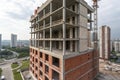 Under construction residential building with concrete blocks Royalty Free Stock Photo