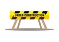 Under Construction Road Barrier Vector Illustration Royalty Free Stock Photo