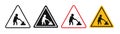 under construction road thin line sign set Royalty Free Stock Photo