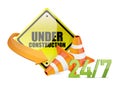 Under construction service sign i