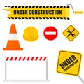 Under construction set Royalty Free Stock Photo