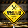 Under construction sign rhombus