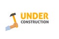 Under construction sign vector illustration, maintenance website page Royalty Free Stock Photo