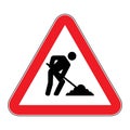 Under construction sign on white background drawing by illustration