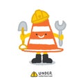 Under construction signs in cartoon style Royalty Free Stock Photo