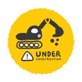 Under construction signs in cartoon style Royalty Free Stock Photo