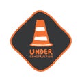 Under construction signs in cartoon style Royalty Free Stock Photo